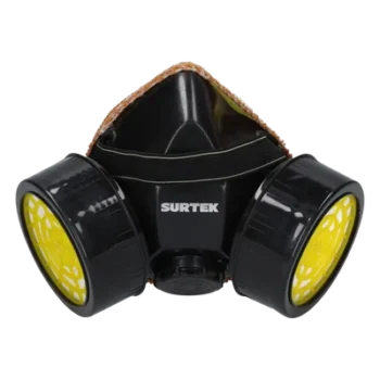 Respirador de Media Cara / Protección Nasal y Bucal / Doble Cartucho Intercambiable / 2 Cartuchos para Vapores Orgánicos / Válvula de Exhalación / Correa Elástica Ajustable