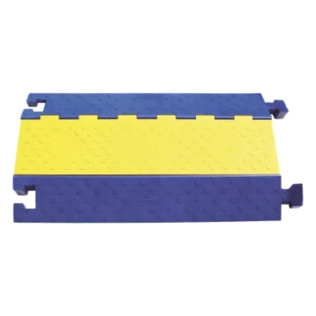 Cubrecables de Suelo / 3 Canales / 3 ft x 20 in x 3.05 in / Azul y Amarillo / Alta Visibilidad