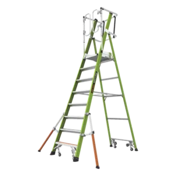 Escalera Fija / Fibra de Vidrio / 8' (2.4m) / Jaula de Seguridad / 300 lbs
