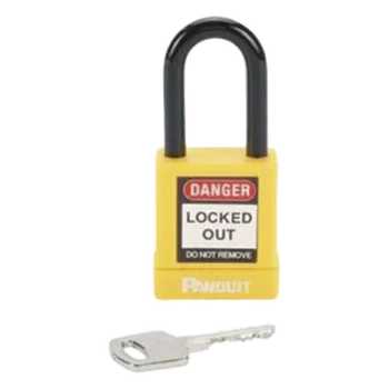 Candado de Bloqueo LOTO / Dieléctrico / Llave Única / Grillete 6.5 mm / Cuerpo 45x20x40 mm / Amarillo