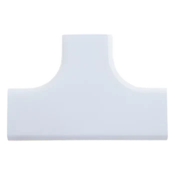 Accesorio en T para Canaleta / 180° / ABS Resistente a Impactos / UL94V-0 FT4 / 0 a 50°C / Instalación Adhesiva Sin Herramienta / Blanco