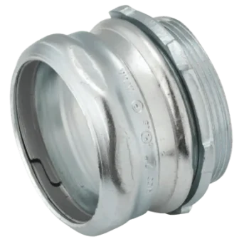Conector de Compresión para Conduit EMT / Acero Galvanizado / 2-1/2 Pulgadas / Pared Delgada / Hermético al Concreto / 600V / Certificado UL y CSA