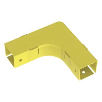 Accesorio de Ángulo Recto Horizontal / 90° / Para Canaleta 2x2 / Radio de Curvatura 50.8 mm / ABS 94V-0 / Color Amarillo