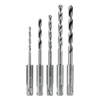 Juego de Brocas SDS-PLUS / 5 Piezas / HSS-G 135° / Punta Brad / Madera y Metal