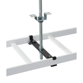 Kit de Soporte Central para escalerilla con Ajuste 12.00 pulgadas de Acero Color Negro / Incluye Varilla Roscada y Brackets / Para instalacion a Techo