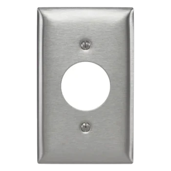 Placa para Receptáculo / Acero Inoxidable 302/304 / No Magnética / 1 Abertura 1.6" (40.6 mm) / Compatible 15, 20 y 30 A
