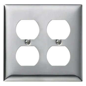 Tapa para Contacto Dúplex / 2 Receptáculos / Montaje Vertical / Cromo / Certificación UL
