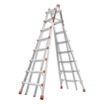 Escalera telescópica en A / 21 ft (6.4 m) / 11 ft (3.35 m) ajustable / Aluminio de alta resistencia / 103 lbs (46.7 kg)