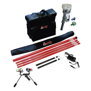 Kit de Pruebas para Detectores de Humo, Calor y CO / Diseño No Conductor / Cabezales Intercambiables / Compatible con Pertigas Telescópicas / Batería Portátil con Cargador Rápido