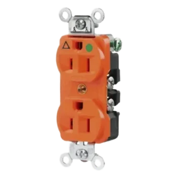 Contacto Dúplex / Grado Hospital / 15 A / 125 V / 2 Polos 3 Hilos / NEMA 5-15R / Naranja