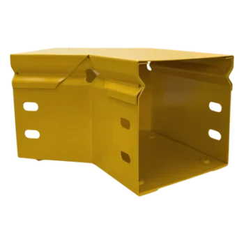 Curva Horizontal para Fibra Óptica / 45° / Aluminio 4" x 4" / Radio 8" / Epóxica Amarilla / Incluye Accesorios