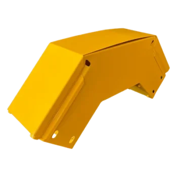 Curva Vertical Exterior / 90° / Aluminio 4" x 4" / Radio 8" / Epóxico Amarillo / IP para Exteriores