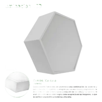 Lámpara LED Poligonal / 18 W / 1 800 lm / 6 500 K / 140° / Montaje Sobreponer o Suspendido / 85-265V~ 50/60 Hz