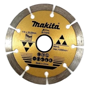 Disco de diamante segmentado / 4-1/2" x 3/4" / 7/8" eje / 13,300 rpm / Corte seco