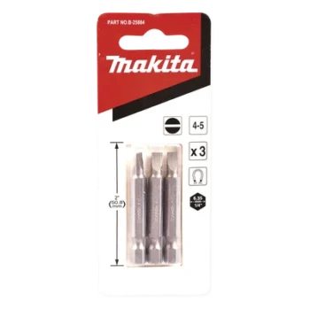Punta plana para atornillar / 4-5 x 50 mm / Zanco hexagonal 1/4" / Forma E / Blíster 3 piezas