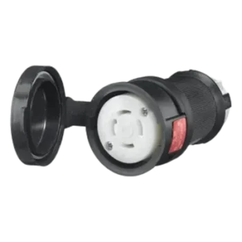 Conector Hembra con Bloqueo de Media Vuelta / 30 A / 480 V CA / 3 Polos Trifásico / NEMA L16-30R / IP66 / -40°C a 75°C / 0.350-1.150 pulg (0.029-0.096 ft)