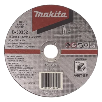 Disco de corte / Aluminio / 4 1/2 pulgadas (114 mm) / 13,300 RPM / Grano grueso