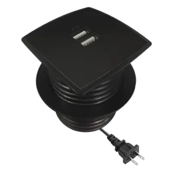 Caja Cuadrada Multy USB / 2 Puertos USB 5V/2A / Cable 1.5m (4.9 ft) / ABS V0 Ignífugo / NOM-ROHS-UL94