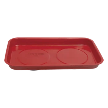 Charola magnética rectangular / Acero inoxidable calibre 25 / 9.4 x 5.5 in (24 x 14 cm) / Base de hule resistente a aceite y gasolina