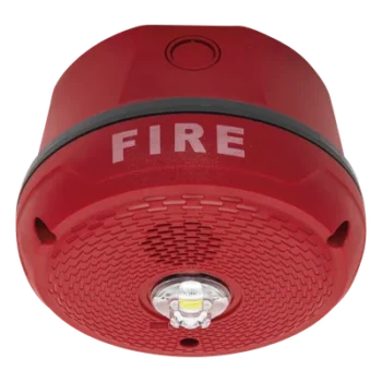 Sirena con Estroboscópico LED / Montaje en Techo / Nivel de Candelas Seleccionable / 2 Cables / Uso Exterior / Diseño de Baja Intrusión