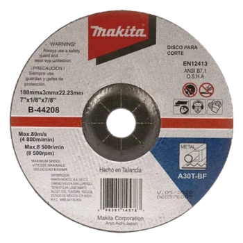 Disco de corte para metal / 7" (178 mm) / Velocidad máxima 80 m/s / Uso en metales duros