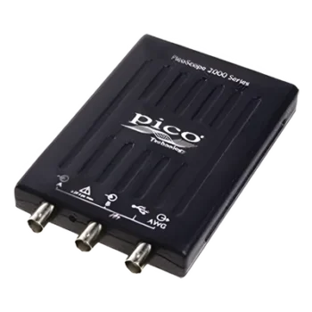 Osciloscopio para PC / 2 Canales / 25 MHz / 200 MS/s / Generador AWG 100 kHz / Decodificación UART-SPI-I2C / USB / 82 ft (25 m) equivalente ETS 4 GS/s