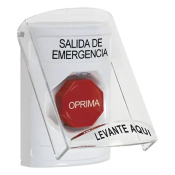 Botón Multipropósito / Texto Salida de Emergencia / Llave para Restablecer / Bocina de Alarma Integrada / Tapa de Policarbonato / 2 Relevadores Forma C / Interior