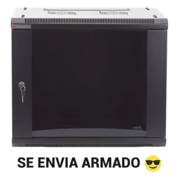 Gabinete de Pared / 6UR / 19in / 450mm Profundidad / 60kg Carga / Acero Negro