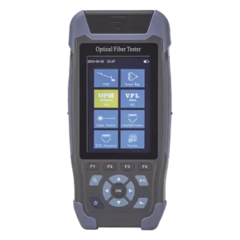 Mini OTDR / Fibra Óptica Monomodo / 1310 nm y 1550 nm / Rango Dinámico 24 dB/22 dB / Distancia 64 km (39.77 mi) / VFL 10 mW / Pantalla 3.5" / 12 h Autonomía