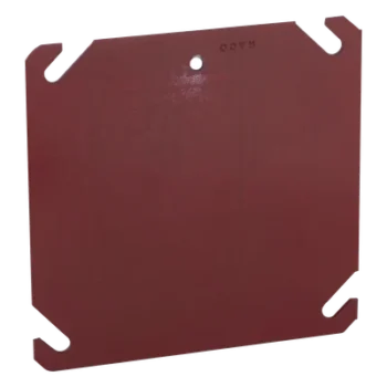 Tapa Plana para Caja Eléctrica / Acero Galvanizado / 4 x 4 x 0.063 in / Color Rojo / cUL Listado