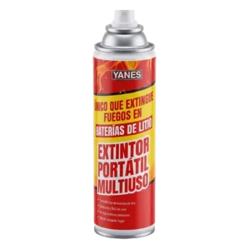 Extintor Aerosol Portátil / 250 ml / Descarga 35 s / Alcance 2 m (6.6 ft) / Clases A, K y Li / Sin Flúor ni PFAS