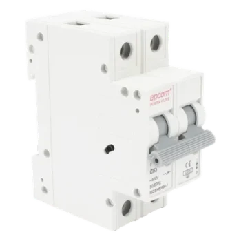 Protección Térmica/ Interruptor 2P, 63 A, Corriente Alterna 400 Vca para Aplicación Fotovoltaica Montaje Riel DIN
