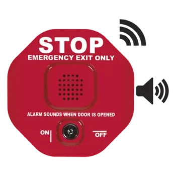 Alarma de Puerta / Inalámbrica 433 MHz / Rango 300 m (984.3 ft) / Sirena 95/105 dB / Alimentación 9V o 12-24 VDC / Señal Visual de Alto