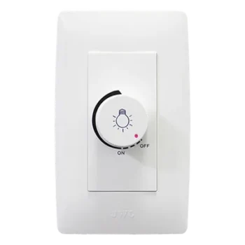 Dimmer Rotativo / 300W / 127 V~ 60 Hz / Instalación en Muro / Blanco Semi Brillante / 11.8 x 7.8 x 3 cm