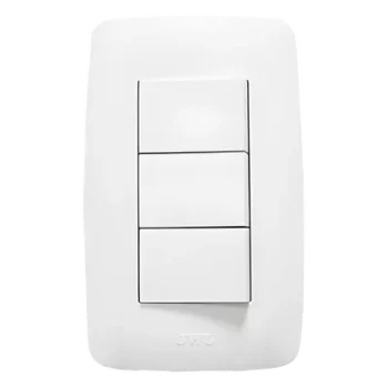 Apagador Triple / 127 V / 60 Hz / 10 A / Blanco / 11.8 x 7.8 x 3 cm