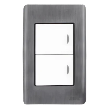 Apagador Doble / 10 A / 127 V CA / 60 Hz / Placa de Acero / 4.6 x 3.1 x 1.2 in