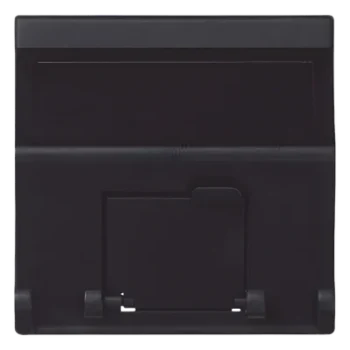 Placa Inclinada Voz y Datos / 2 Puertos Keystone / Guardapolvos Integrados / IP20 / 108×52 mm / 4.25×2.05 in