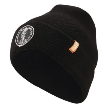 Gorro Negro de Tejido Grueso para Instaladores, con Logo KLEIN TOOLS Vintage.