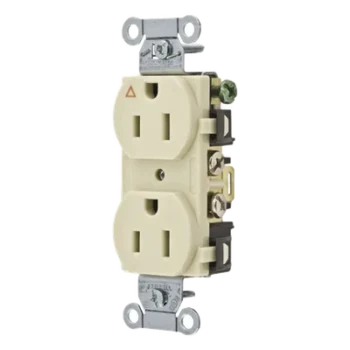 Contacto Dúplex Conexión a Tierra Aislada/ 15 A 125 V/ 2 Polos 3 Hilos/ Color Marfil/ Nema 5-15R/ Grado Comercial.