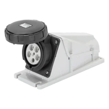 BASE DE SUPERFICIE ANGULADA 90° - IP67 - 3P+N+T 125A 480-500V 50/60HZ - NEGRO - 7H - CABLEADO A TORNILLO
