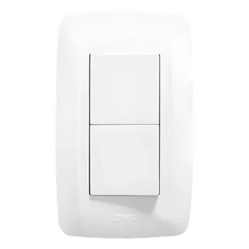 Apagador Dúplex de 10 A/ 127 V CA ~ 60 Hz / 1 1/2 Módulos / Color Blanco.