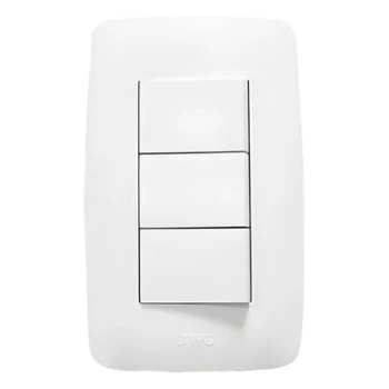 Apagador Triple Sencillo de 10 A/ 127 V CA ~ 60 Hz / Color Blanco.
