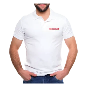 Playera polo corporativa / Corte clásico / Manga corta / Talla grande (L) / Logotipo Honeywell / Color blanco