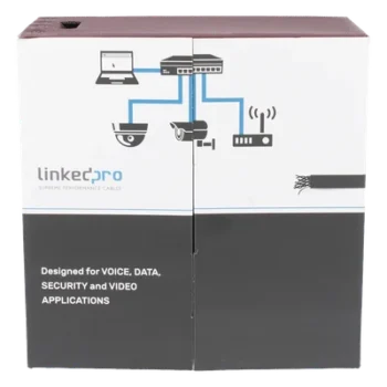 Bobina de Cable UTP / Cat5e / 305 m (1000 ft) / Doble Forro / Exterior / CMX / 24 AWG / Cobre Sólido / Negro