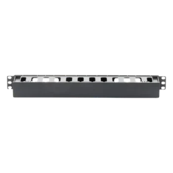 Organizador de Cables Horizontal / 1U / Rack 19" / Plástico ABS Resistente / Pintura Electrostática Negra