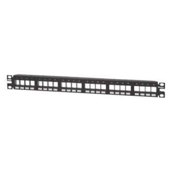Panel de Parcheo Modular / 24 Puertos / 1UR / 19" / Acero Inoxidable / Numerado / Sin Conectores