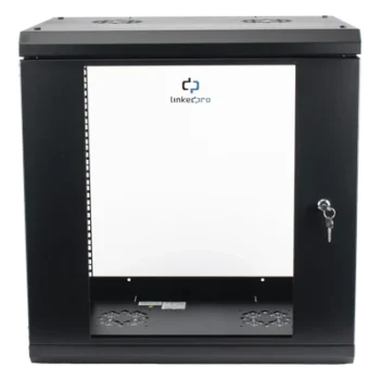 Gabinete de Pared / 12U / 19" / 455 mm Profundidad / Cristal Templado / 80 kg Carga / 1.99 x 2.04 x 1.57 pies