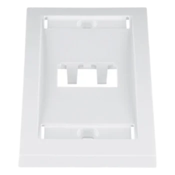 Placa de Pared Vertical / 2 Puertos Mini-Com / Etiqueta y Cubierta Integradas / 2.75 x 4.5 in / ABS / Blanco