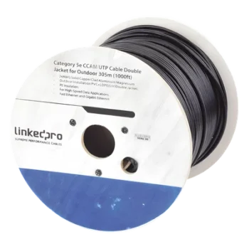 Cable UTP Cat6 / 305 m (1000 ft) / 23 AWG / CCA / Doble Forro PVC+LDPE / 250 MHz / Uso Intemperie / Sin Blindaje