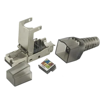 Plug RJ45 Blindado / Cat 6A / Sin Herramienta / 50μ Oro / 10GBASE-T